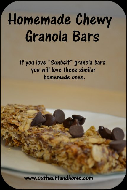 chewy granola bar recipe